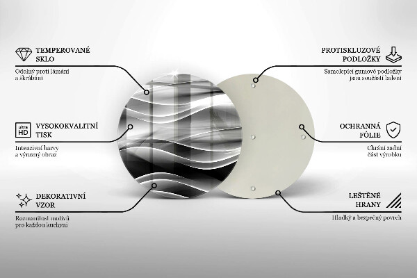 Skleněná deska do kuchyně Abstraktní linie kouře