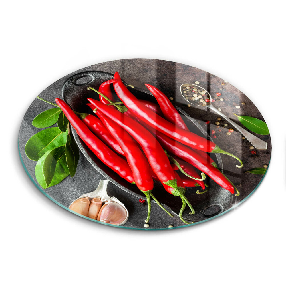 Skleněná deska do kuchyně Červené chilli papričky