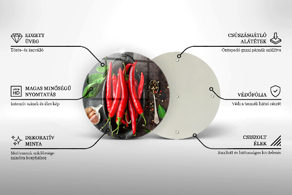 Skleněná deska do kuchyně Červené chilli papričky