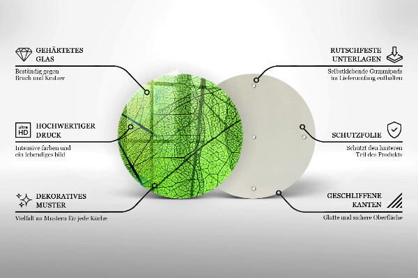 Skleněná deska do kuchyně Přírodní listové žíly