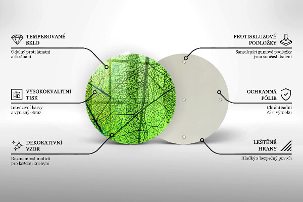 Skleněná deska do kuchyně Přírodní listové žíly