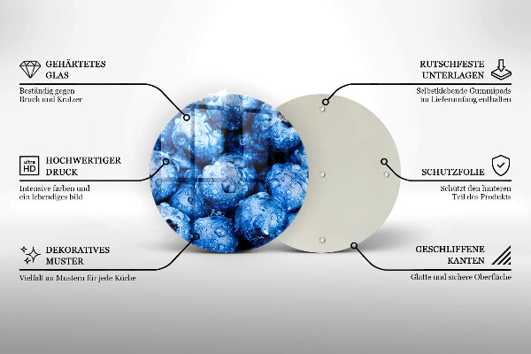 Skleněná deska do kuchyně Šťavnaté borůvky