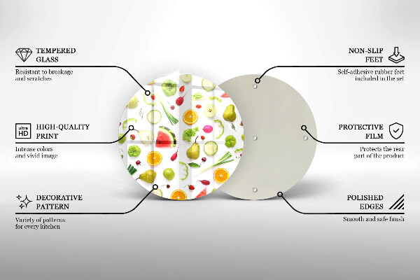 Skleněná deska do kuchyně Vzor ovoce a zeleniny