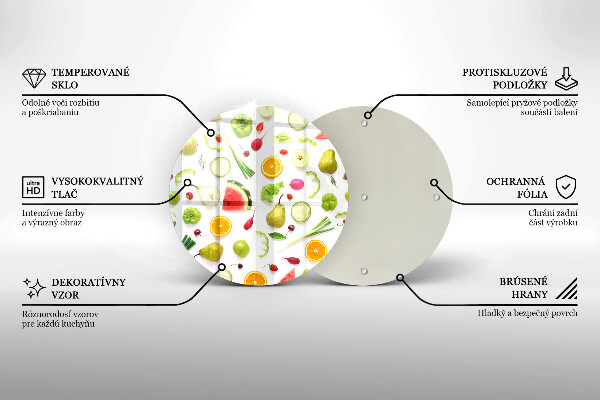 Skleněná deska do kuchyně Vzor ovoce a zeleniny
