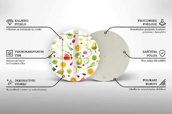 Skleněná deska do kuchyně Vzor ovoce a zeleniny