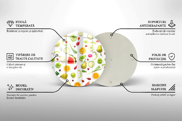 Skleněná deska do kuchyně Vzor ovoce a zeleniny