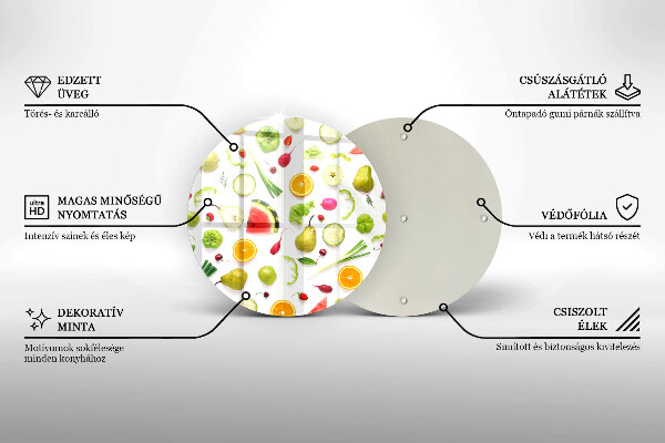 Skleněná deska do kuchyně Vzor ovoce a zeleniny