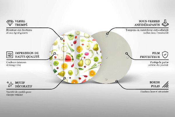 Skleněná deska do kuchyně Vzor ovoce a zeleniny