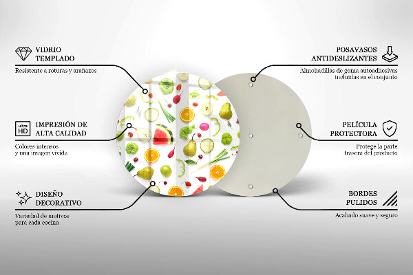 Skleněná deska do kuchyně Vzor ovoce a zeleniny