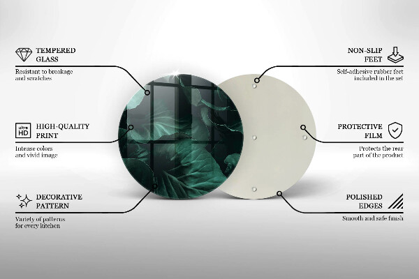 Skleněná deska do kuchyně Divoké tmavé listy