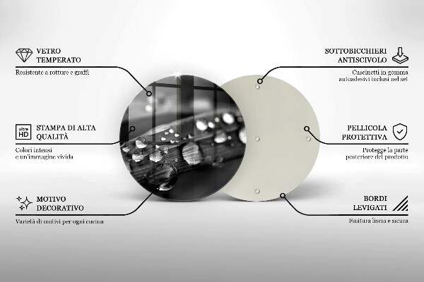 Skleněná deska do kuchyně Kapky rosy na listech