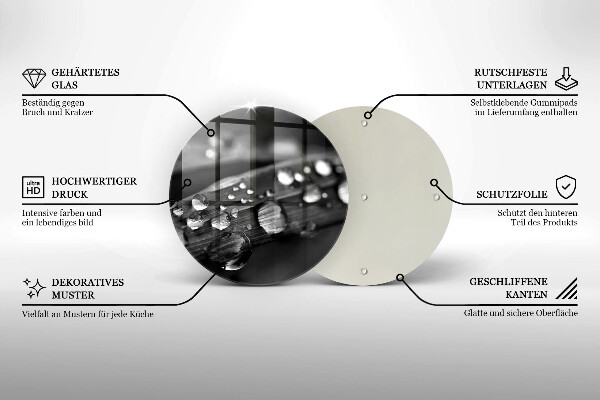 Skleněná deska do kuchyně Kapky rosy na listech