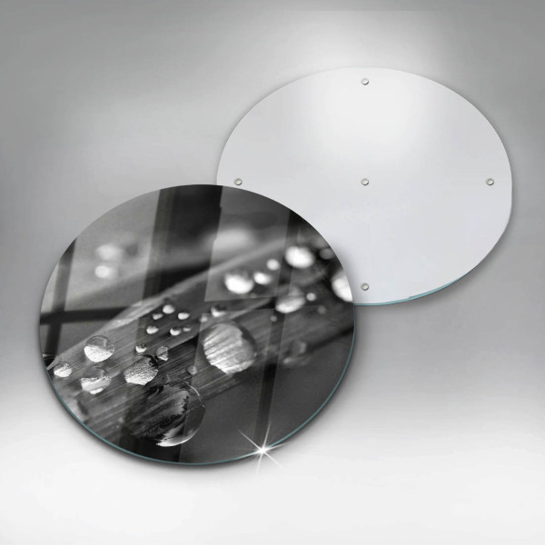 Skleněná deska do kuchyně Kapky rosy na listech