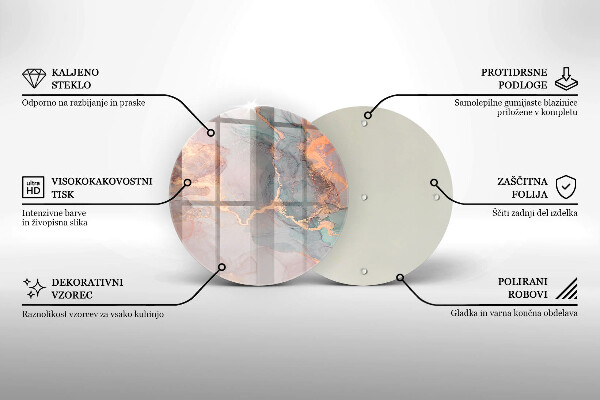 Skleněná deska do kuchyně Mramor se zlatem