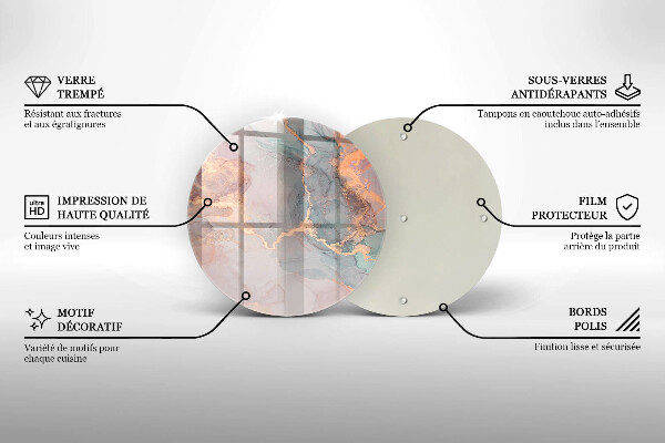 Skleněná deska do kuchyně Mramor se zlatem