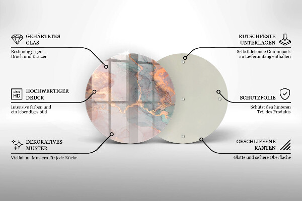 Skleněná deska do kuchyně Mramor se zlatem
