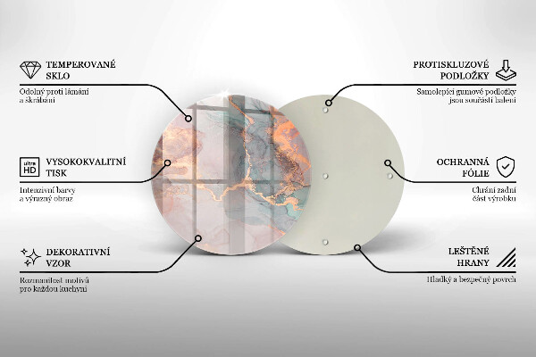 Skleněná deska do kuchyně Mramor se zlatem