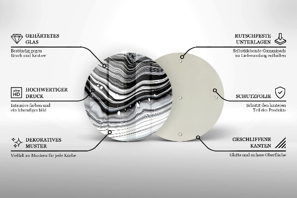 Skleněná deska do kuchyně Inkoustová abstrakce