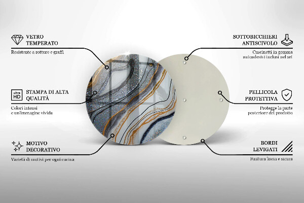 Skleněná deska do kuchyně Skála se zlatem