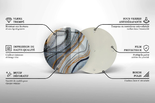 Skleněná deska do kuchyně Skála se zlatem