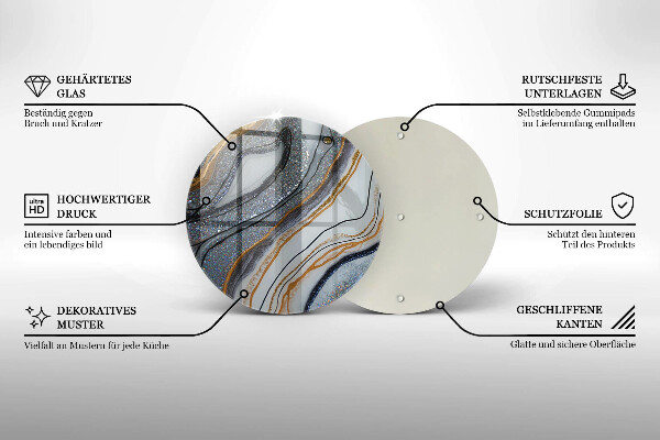 Skleněná deska do kuchyně Skála se zlatem