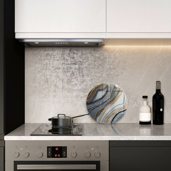 Skleněná deska do kuchyně Skála se zlatem