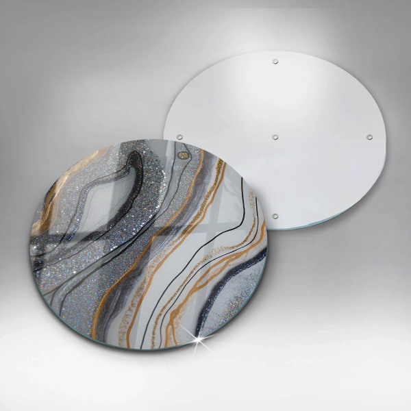 Skleněná deska do kuchyně Skála se zlatem