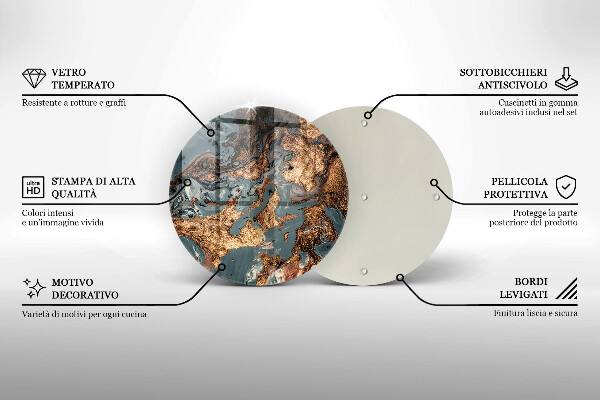 Krájecí prkénko skleněné Zlatá skalní struktura