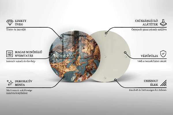 Krájecí prkénko skleněné Zlatá skalní struktura