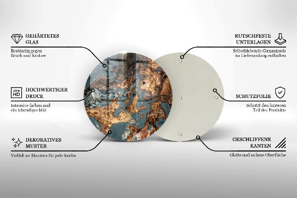 Krájecí prkénko skleněné Zlatá skalní struktura