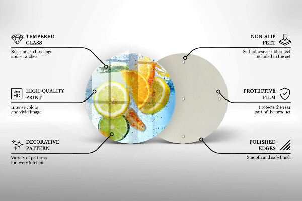 Skleněná deska do kuchyně Šťavnatá citrusová voda
