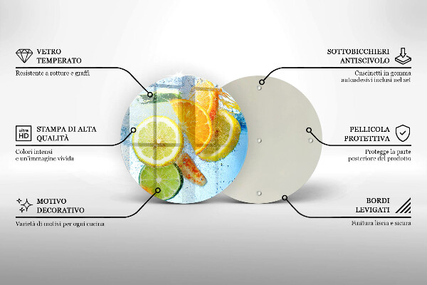 Skleněná deska do kuchyně Šťavnatá citrusová voda
