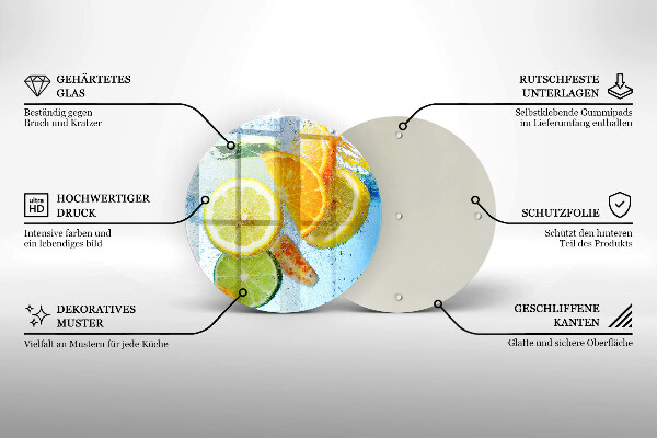 Skleněná deska do kuchyně Šťavnatá citrusová voda