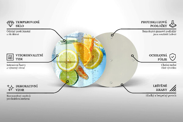 Skleněná deska do kuchyně Šťavnatá citrusová voda