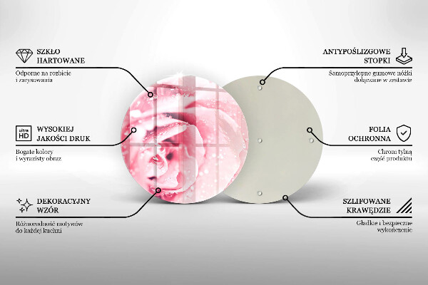 Skleněná deska do kuchyně Kapky rosy a květ růže