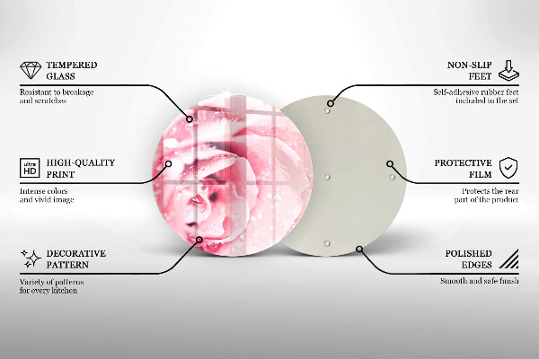 Skleněná deska do kuchyně Kapky rosy a květ růže