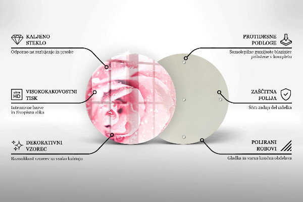 Skleněná deska do kuchyně Kapky rosy a květ růže