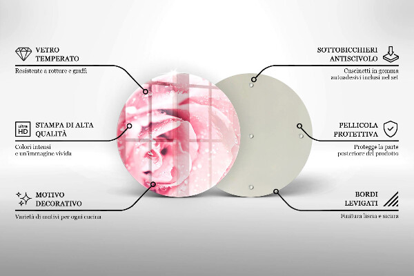 Skleněná deska do kuchyně Kapky rosy a květ růže