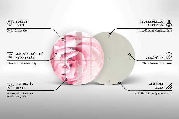 Skleněná deska do kuchyně Kapky rosy a květ růže