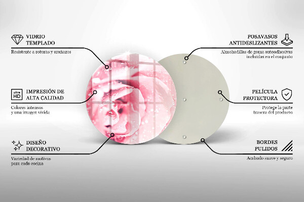 Skleněná deska do kuchyně Kapky rosy a květ růže