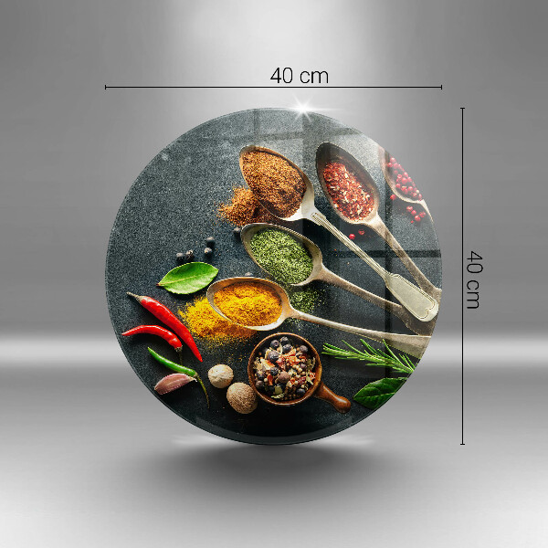 Skleněná deska do kuchyně Kuchyňské lžíce koření