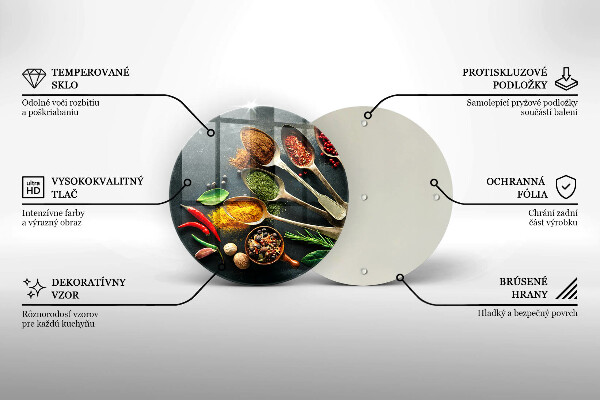 Skleněná deska do kuchyně Kuchyňské lžíce koření