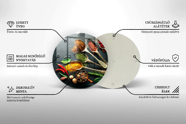 Skleněná deska do kuchyně Kuchyňské lžíce koření