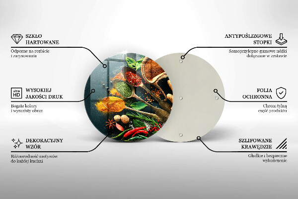 Skleněná deska do kuchyně Kuchyňské lžíce na koření