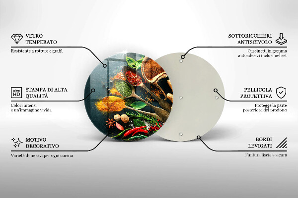 Skleněná deska do kuchyně Kuchyňské lžíce na koření