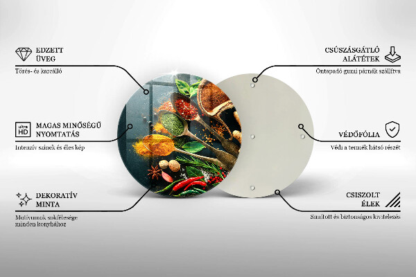 Skleněná deska do kuchyně Kuchyňské lžíce na koření