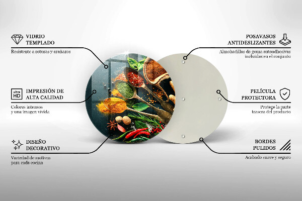 Skleněná deska do kuchyně Kuchyňské lžíce na koření