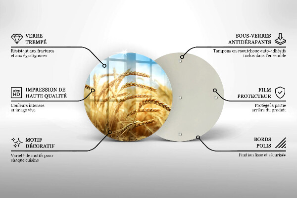 Skleněná deska do kuchyně Klasy obilovin na poli