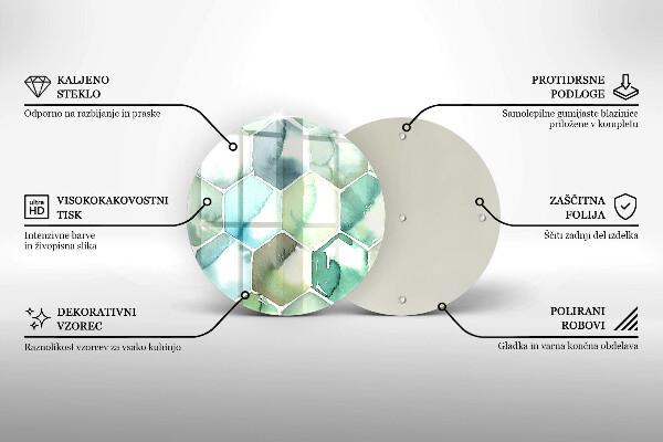 Krájecí prkénko skleněné Akvarel šestiúhelníky