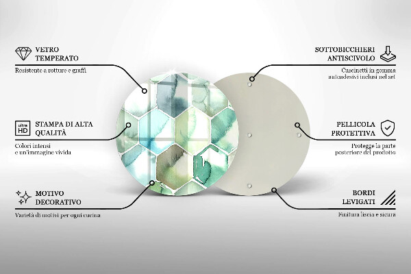 Krájecí prkénko skleněné Akvarel šestiúhelníky